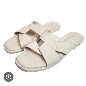 Rachel Zoe Cream Slide Sandals